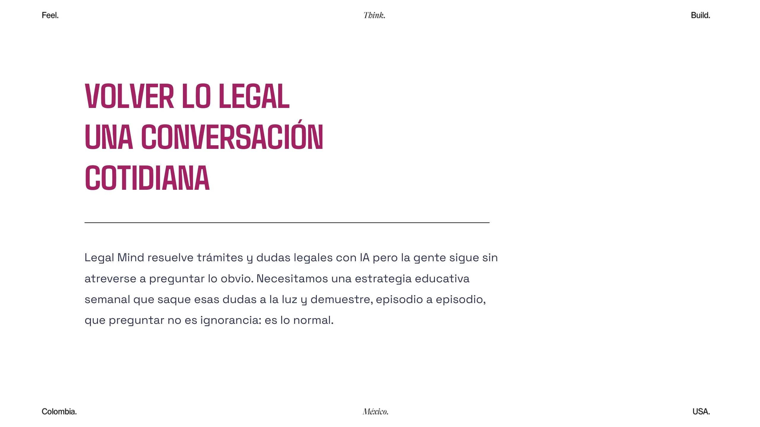 Lámina Volver lo legal una conversación cotidiana