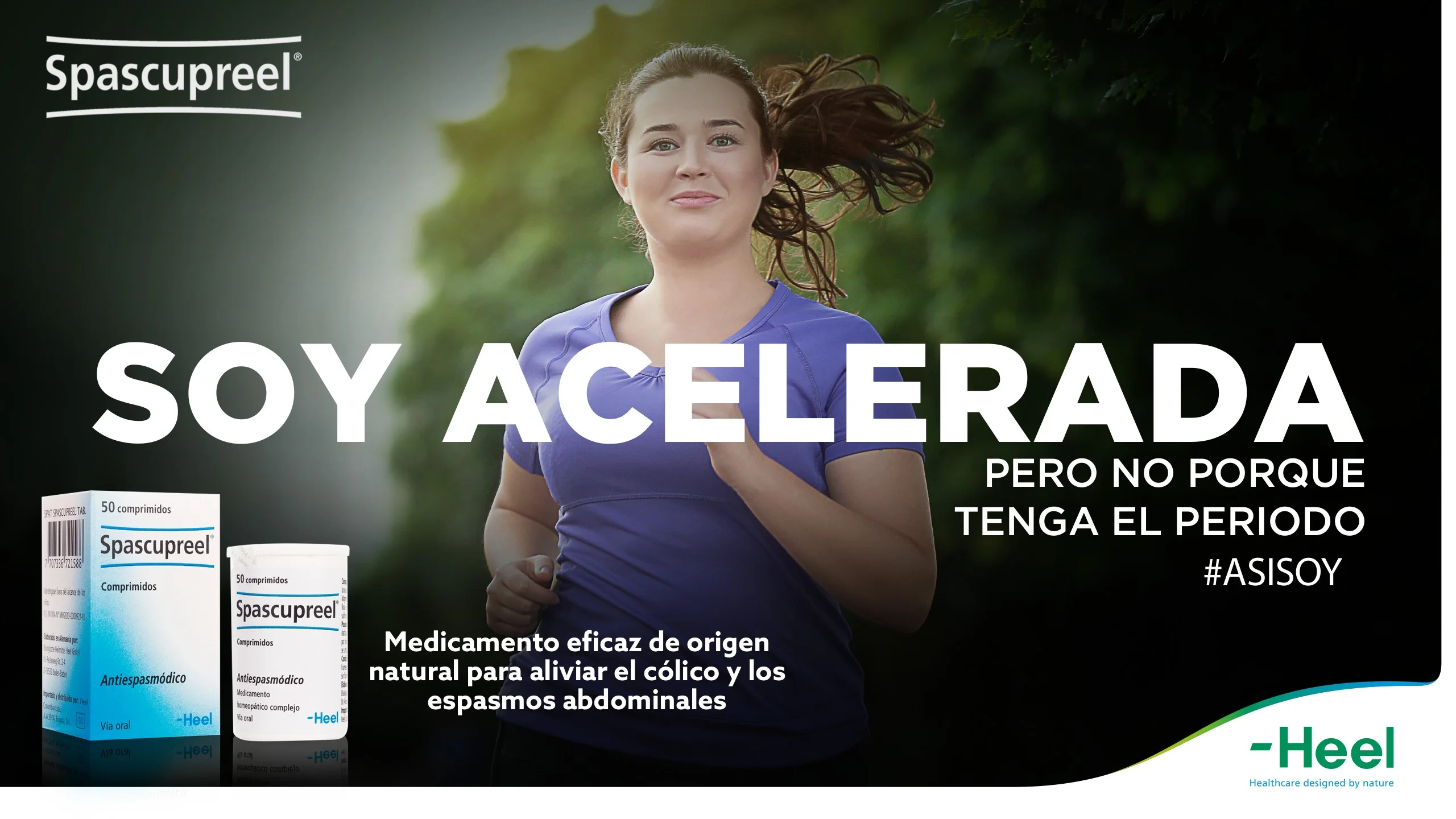 Mujer corriendo al aire libre y el titular Soy acelerada pero no porque tenga el periodo