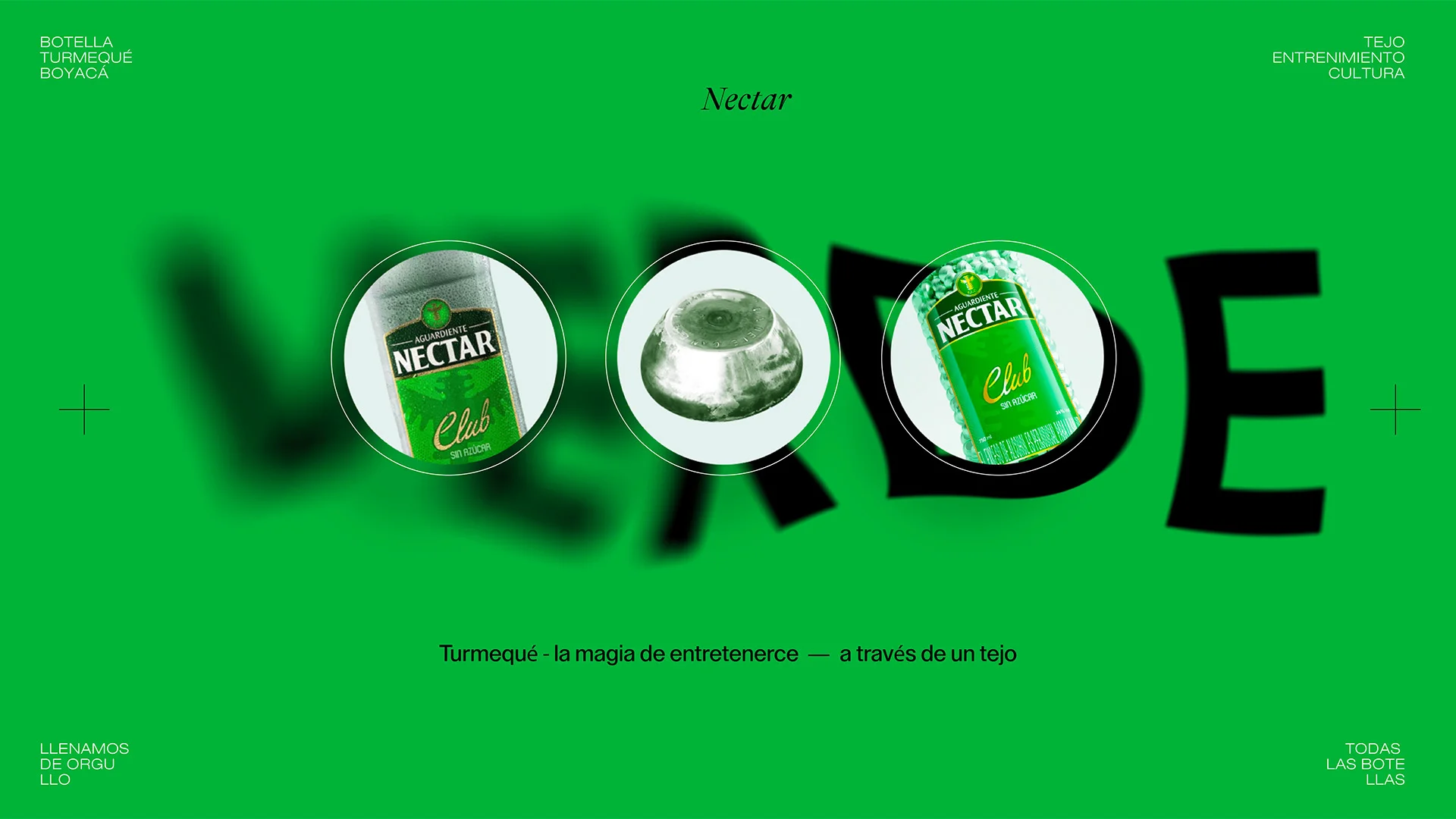 Proceso de la versión verde: la palabra VERDE con el tejo de Turmequé