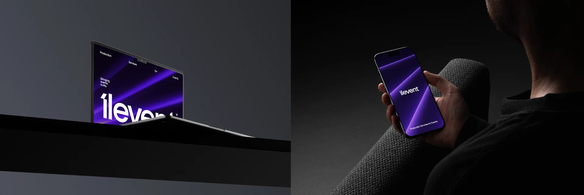 Pantalla y celular con piezas tecnológicas de Ilevent