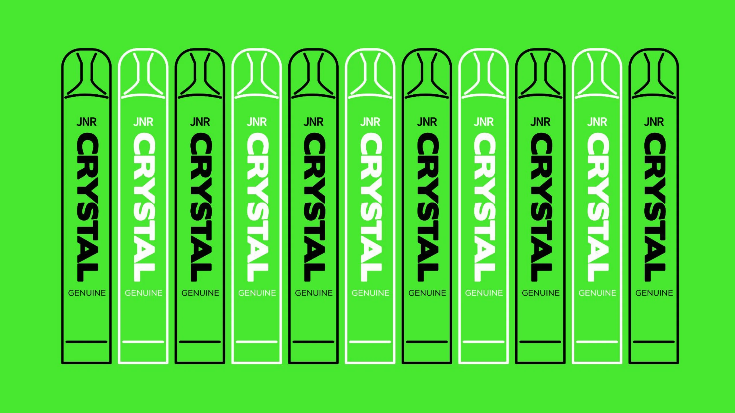 Patrón verde con los vapeadores Crystal Genuine