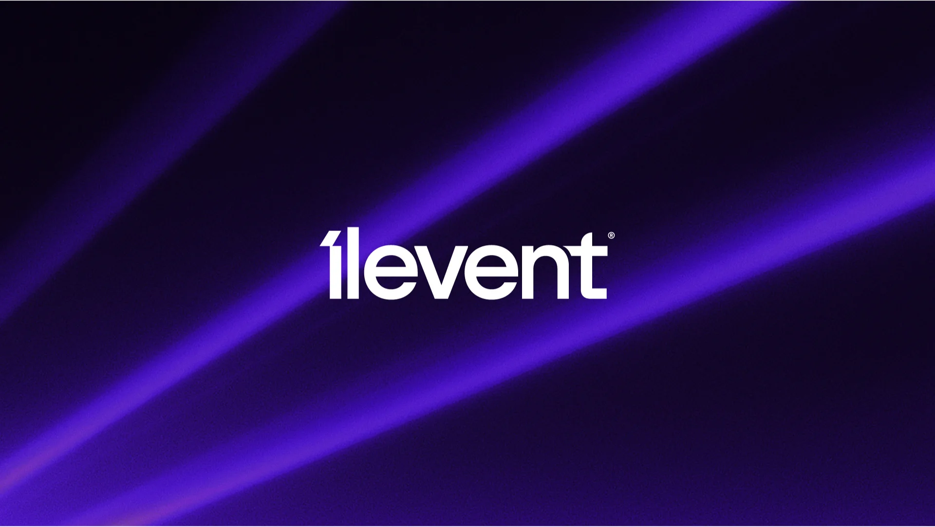 Logo de Ilevent sobre haces de luz violeta