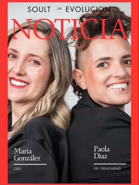 Portada Soult, la evolución, con María González (CEO) y Paola Díaz sonriendo bajo el titular Noticia